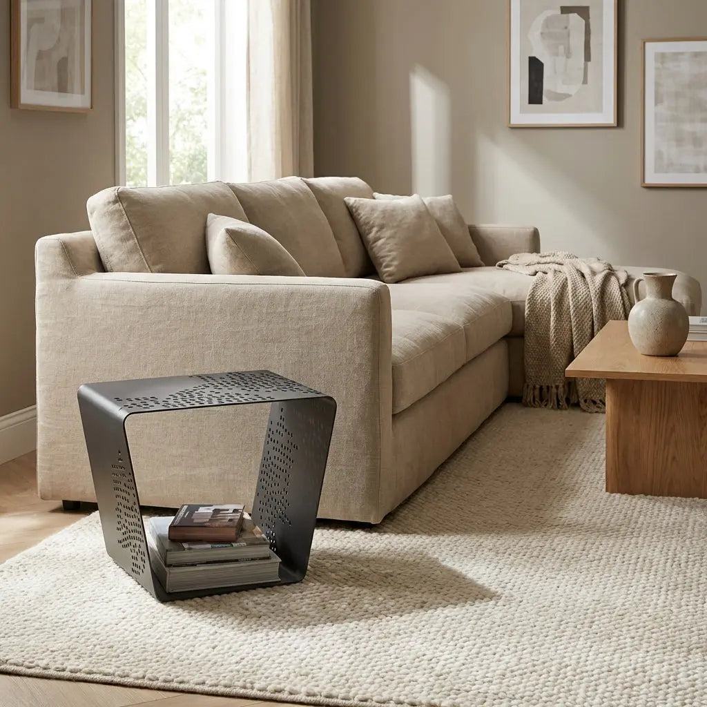 Perforated Geometric Side Table - Duo Set The Story Kiln